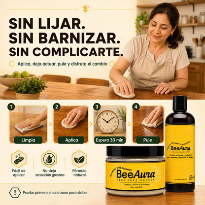 Kit BeeAura Premium | Brillo Total en tu Madera