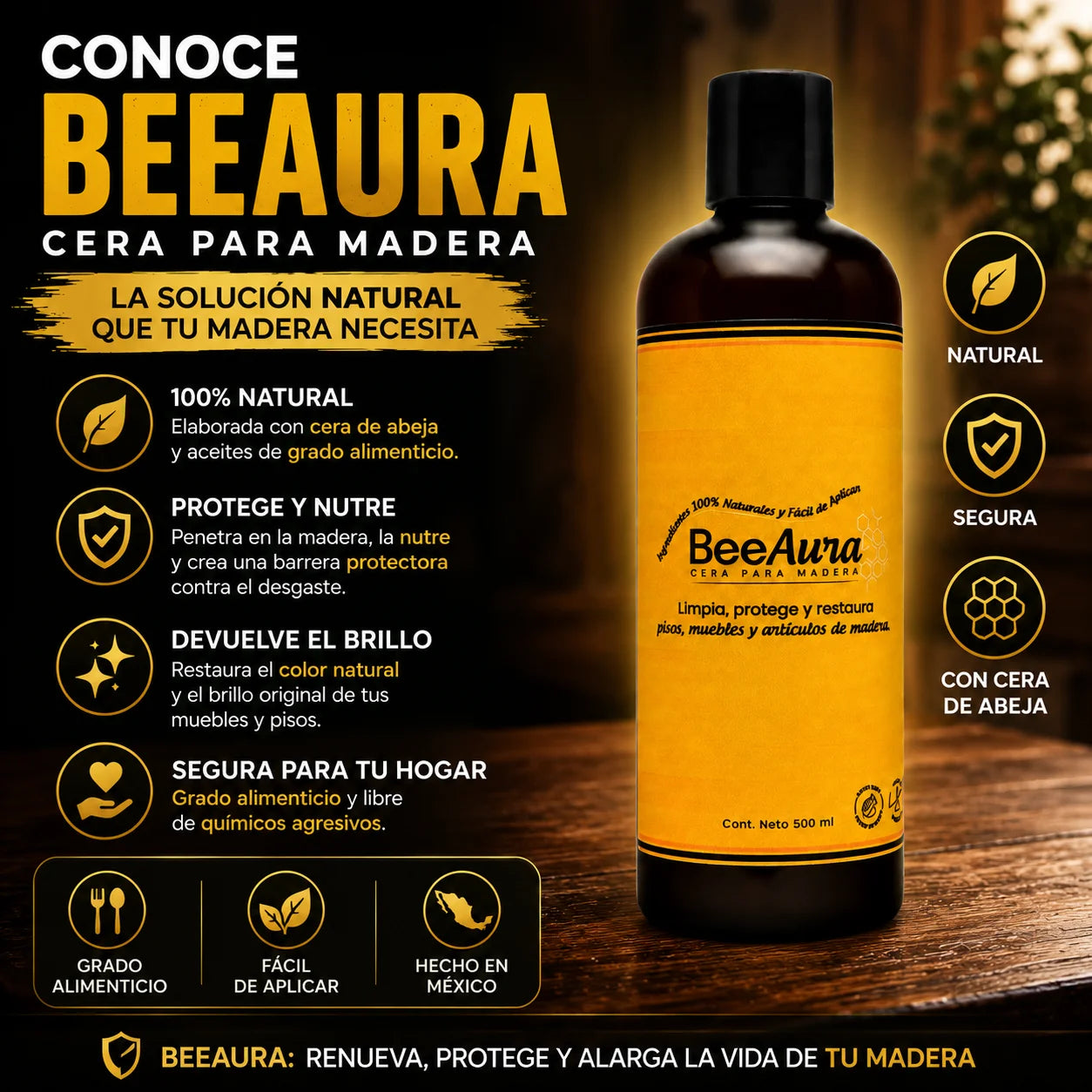 BeeAura™ | Cera Liquida Premium de Grado Alimenticio