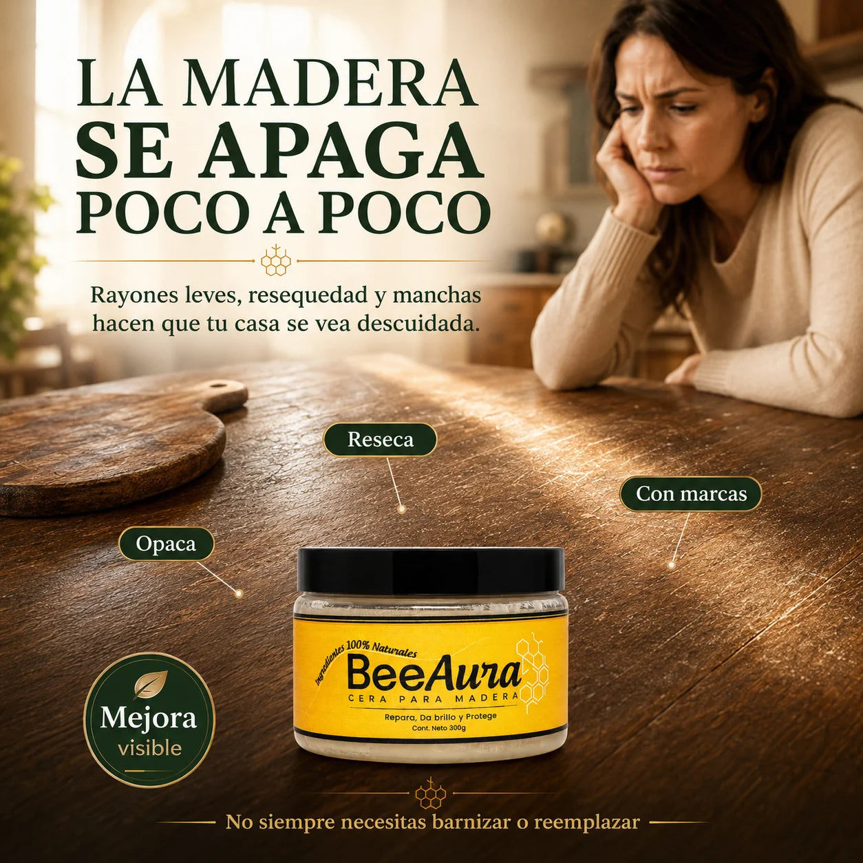 BeeAura™ Cera Restauradora Premium de Grado Alimenticio
