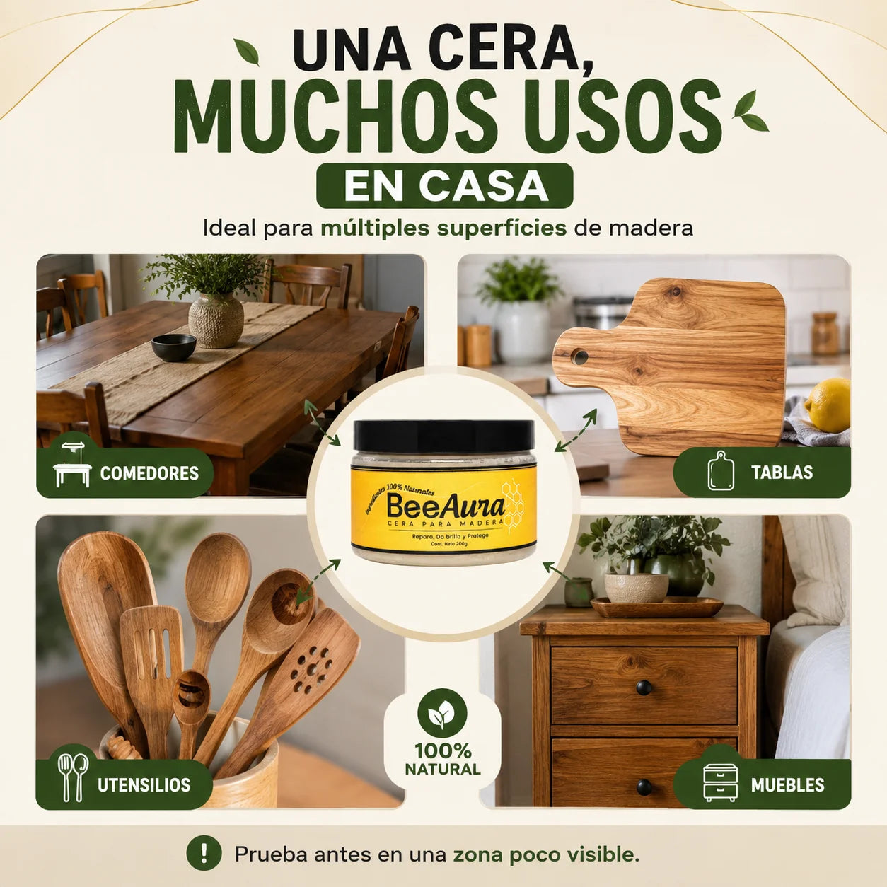 BeeAura™ Cera Restauradora Premium de Grado Alimenticio